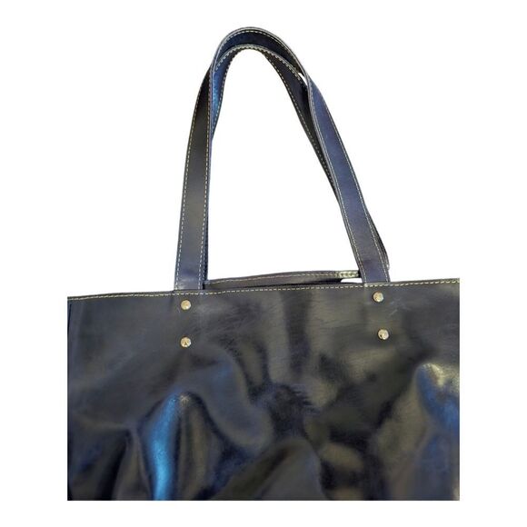 UE UNOETH Blue‎ Leather Large Tote Bag - Picture 6 of 11